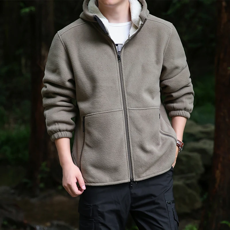 Herren Fleece-Kapuzenjacke für Outdoor mit Thermo-Futter, windabweisender Oberfläche und Reißverschlusstaschen Nord Taschen