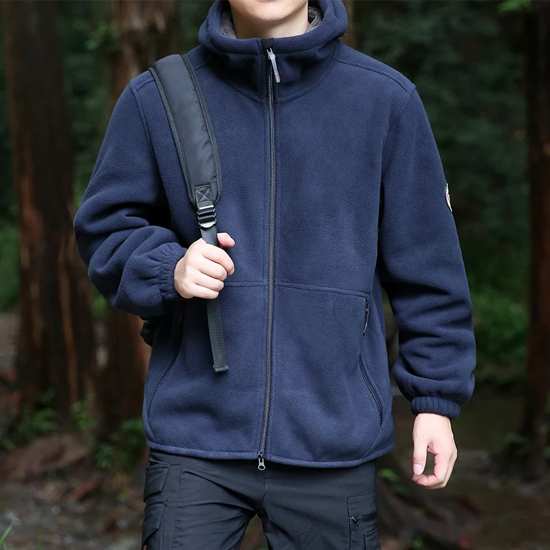 Herren Fleece-Kapuzenjacke für Outdoor mit Thermo-Futter, windabweisender Oberfläche und Reißverschlusstaschen Nord Taschen