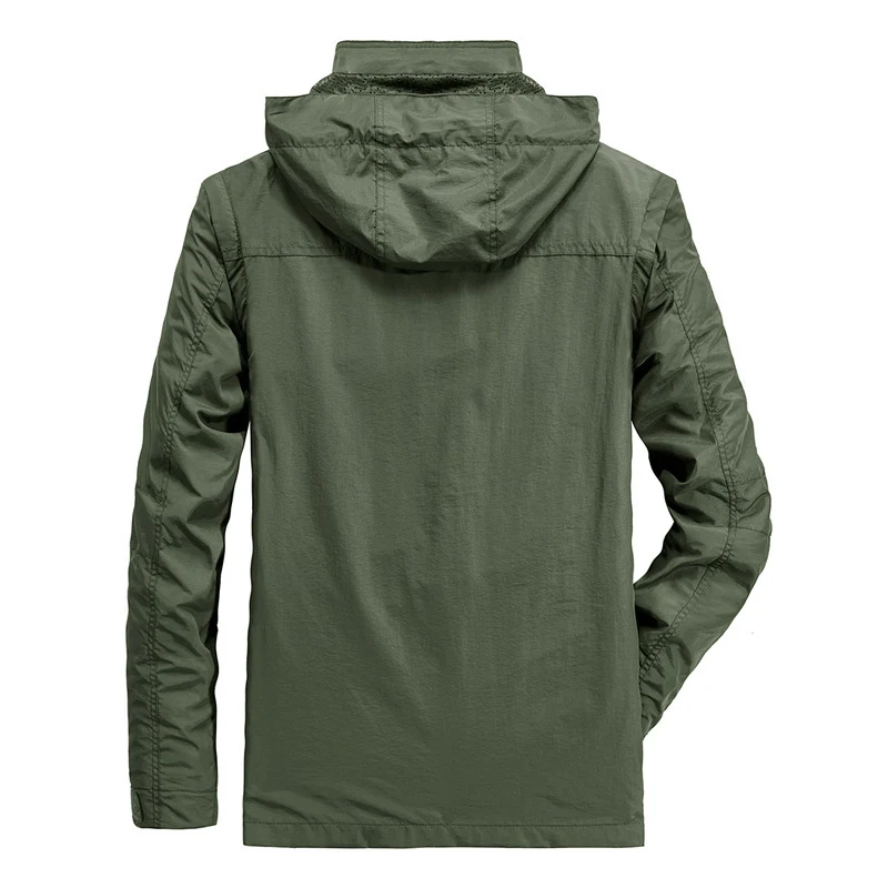 Herren Feldparka mit abnehmbarer Kapuze, atmungsaktivem Meshfutter und vielseitigen Fronttaschen Nord Taschen