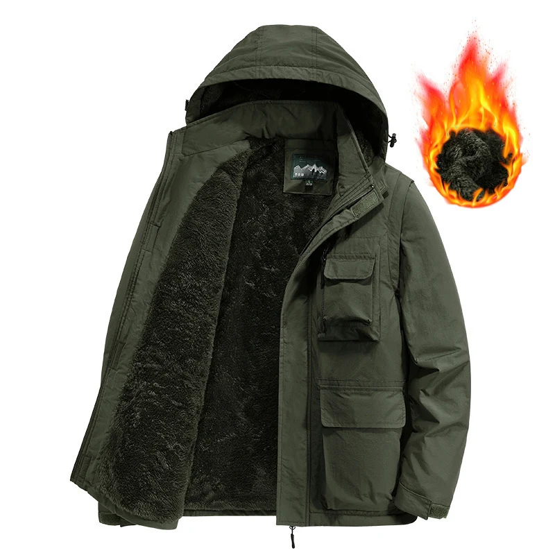 Herren Expedition-Fieldjacke mit wärmender Teddyfleece-Fütterung und Organizer-Taschen Nord Taschen