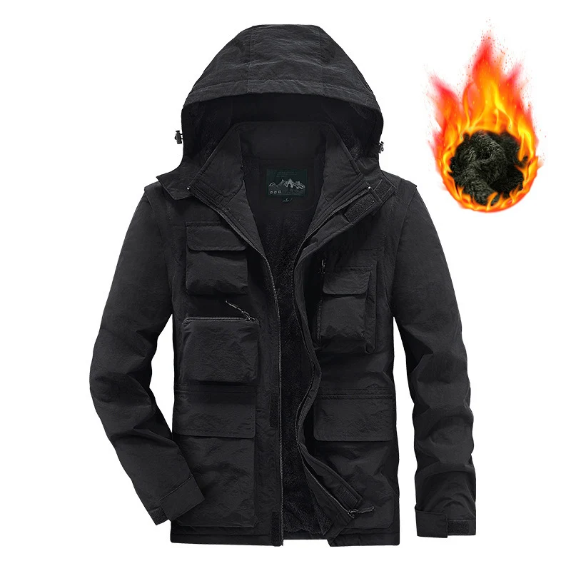 Herren Expedition-Fieldjacke mit wärmender Teddyfleece-Fütterung und Organizer-Taschen Nord Taschen