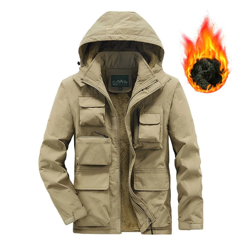 Herren Expedition-Fieldjacke mit wärmender Teddyfleece-Fütterung und Organizer-Taschen Nord Taschen