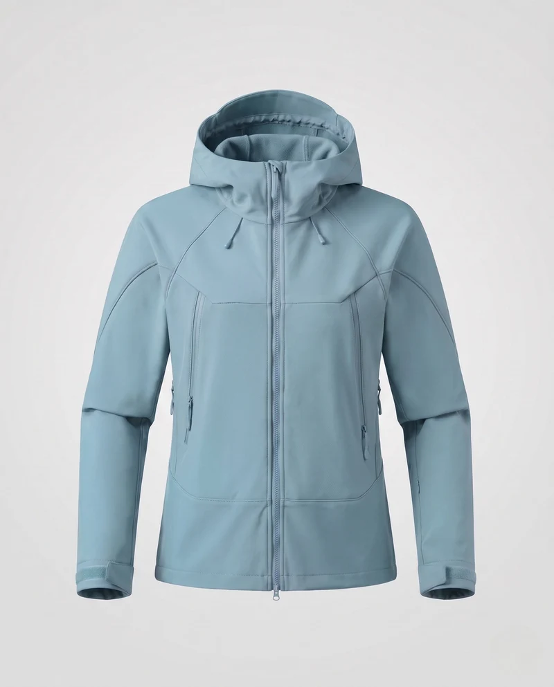 Damen Softshell-Windbreaker mit Kapuze, zwei-Wege-Reißverschluss und verstellbaren Ärmelbündchen Nord Taschen