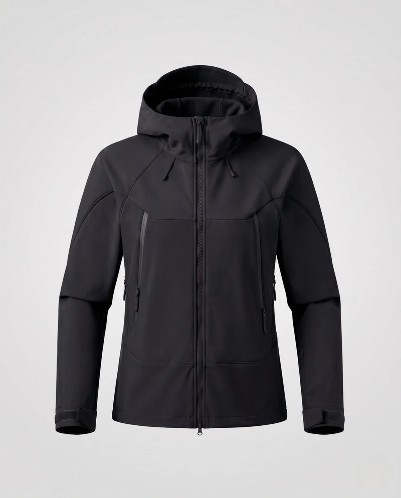 Damen Softshell-Windbreaker mit Kapuze, zwei-Wege-Reißverschluss und verstellbaren Ärmelbündchen Nord Taschen