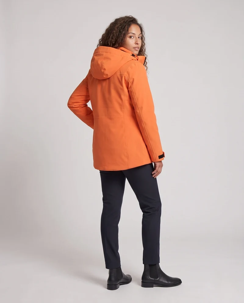Wasserdichte Thermo-Outdoormantel für Frauen mit Kapuze, isolierender Steppfüllung & verstecktem Zwei-Wege-Reißverschluss Nord Taschen