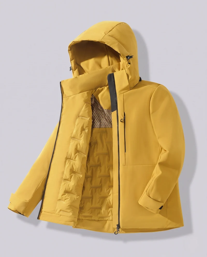 Wasserdichte Thermo-Outdoormantel für Frauen mit Kapuze, isolierender Steppfüllung & verstecktem Zwei-Wege-Reißverschluss Nord Taschen