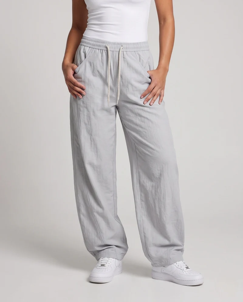 Damen Ultra Weite LoungNord Taschen Baggy-Hose aus Leinenmischung mit Kordelzug, niedrigem Schritt & Patten-Taschen Nord Taschen