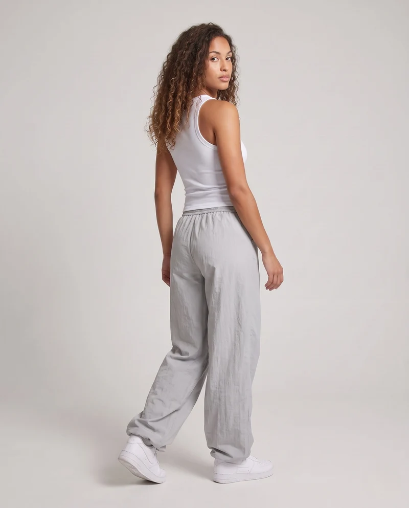 Damen Ultra Weite LoungNord Taschen Baggy-Hose aus Leinenmischung mit Kordelzug, niedrigem Schritt & Patten-Taschen Nord Taschen