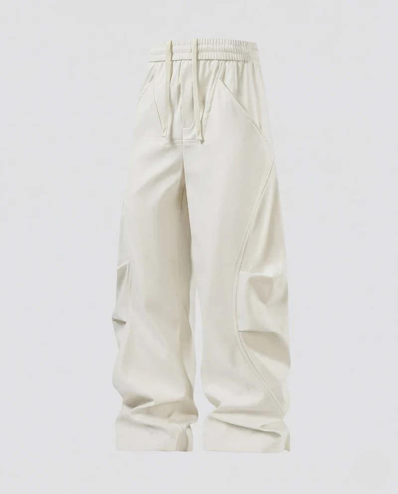 Damenweite Cargo-Baggy-Hose mit elastischem Kordelzugbund, aufgesetzten Seitentaschen & lockerer Silhouette Nord Taschen
