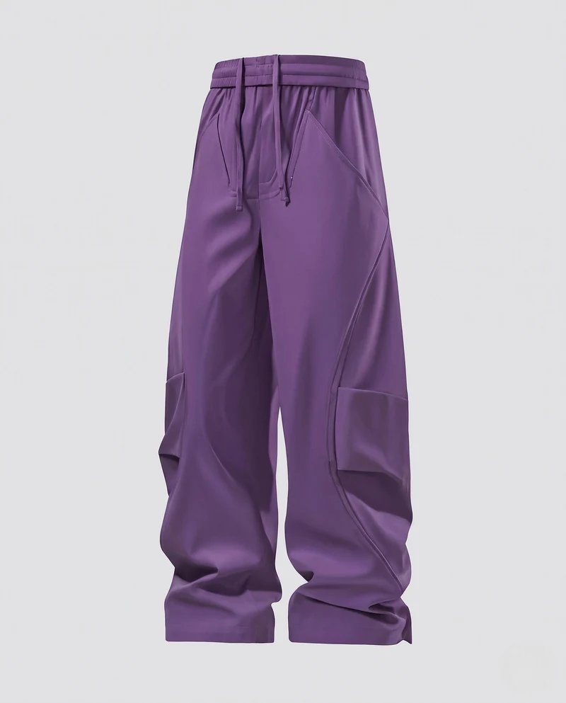 Damenweite Cargo-Baggy-Hose mit elastischem Kordelzugbund, aufgesetzten Seitentaschen & lockerer Silhouette Nord Taschen