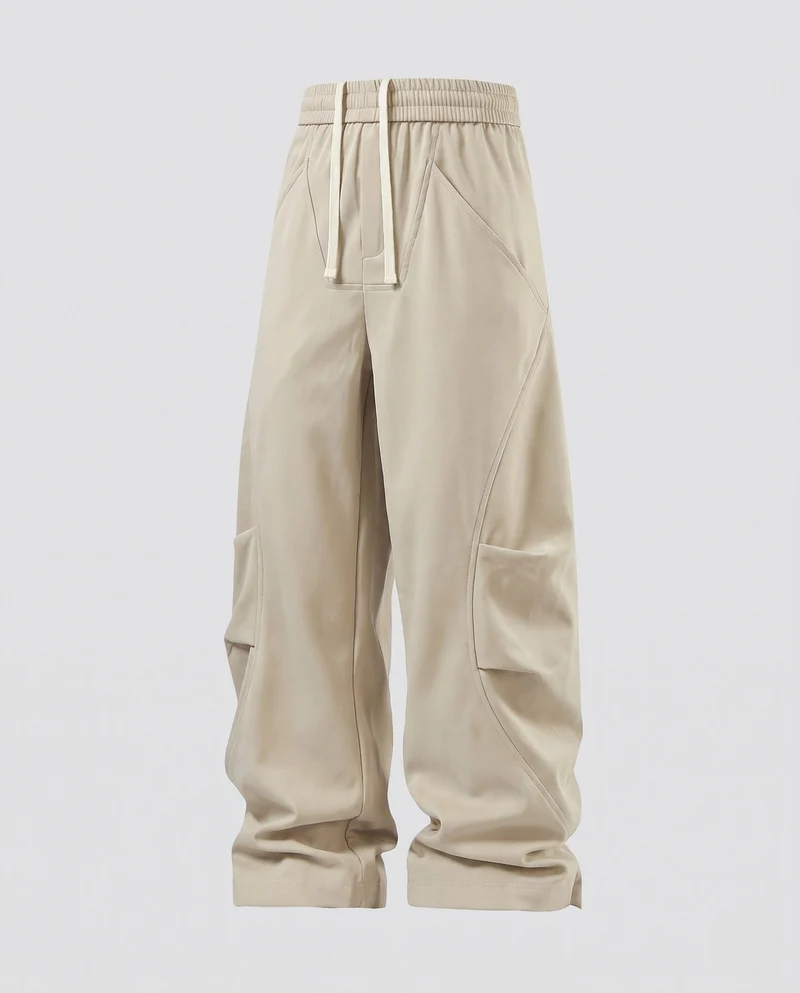Damenweite Cargo-Baggy-Hose mit elastischem Kordelzugbund, aufgesetzten Seitentaschen & lockerer Silhouette Nord Taschen