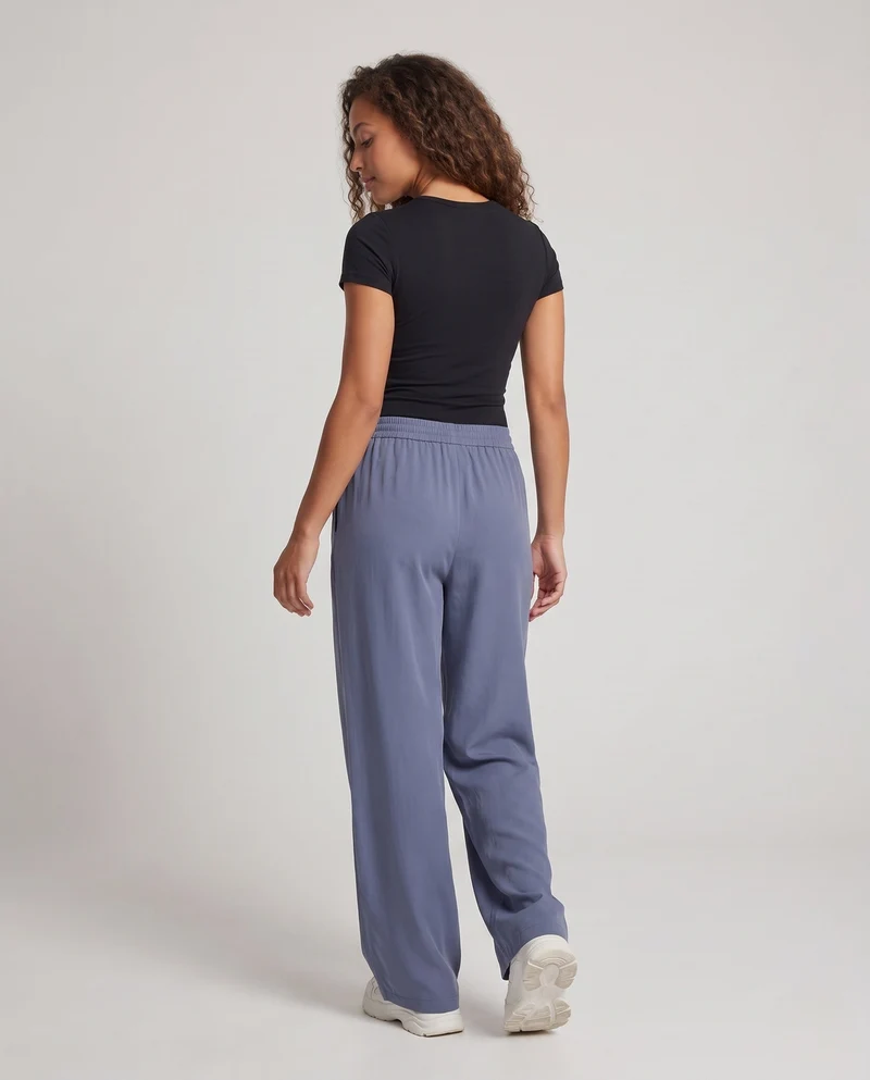 Damen lockere Cargo Freizeit-Hosen mit elastischem Bund und tiefen Klappentaschen Nord Taschen