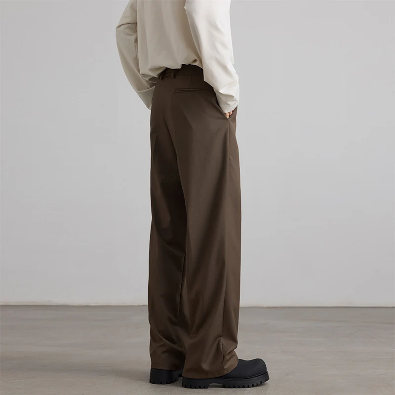 Herren Weite High-Waist Anzughose mit Bügelfalte und Bundfalte Nord Taschen