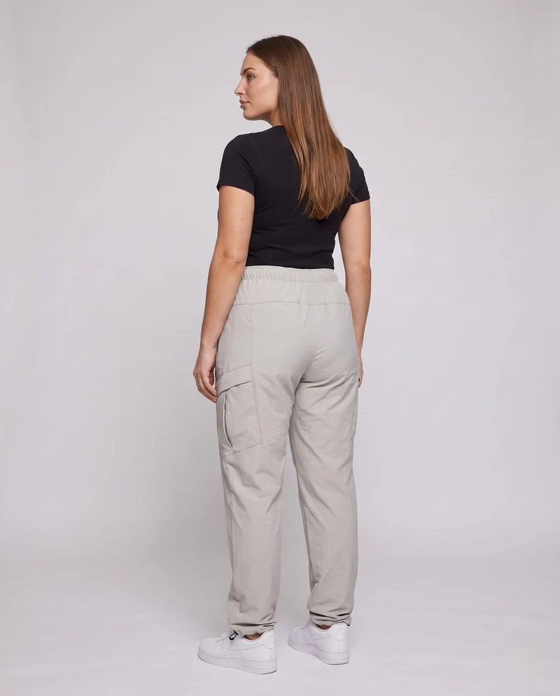 Frauen Weite Leinenlook Palazzo-Hosen mit Drawstring-Taille & Fließender Silhouette Nord Taschen
