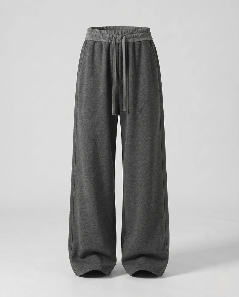 Frauenweite Lounge-Hosen mit hoher Taille, elastischem Bund und Kordelzug Nord Taschen
