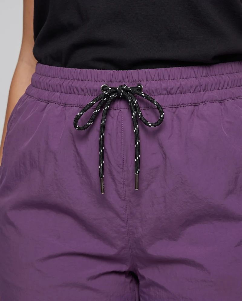 Damen weite Palazzo-Hosen mit hoher Taille, elastischem Zugband und seitlichem Reißverschlussdetail Nord Taschen