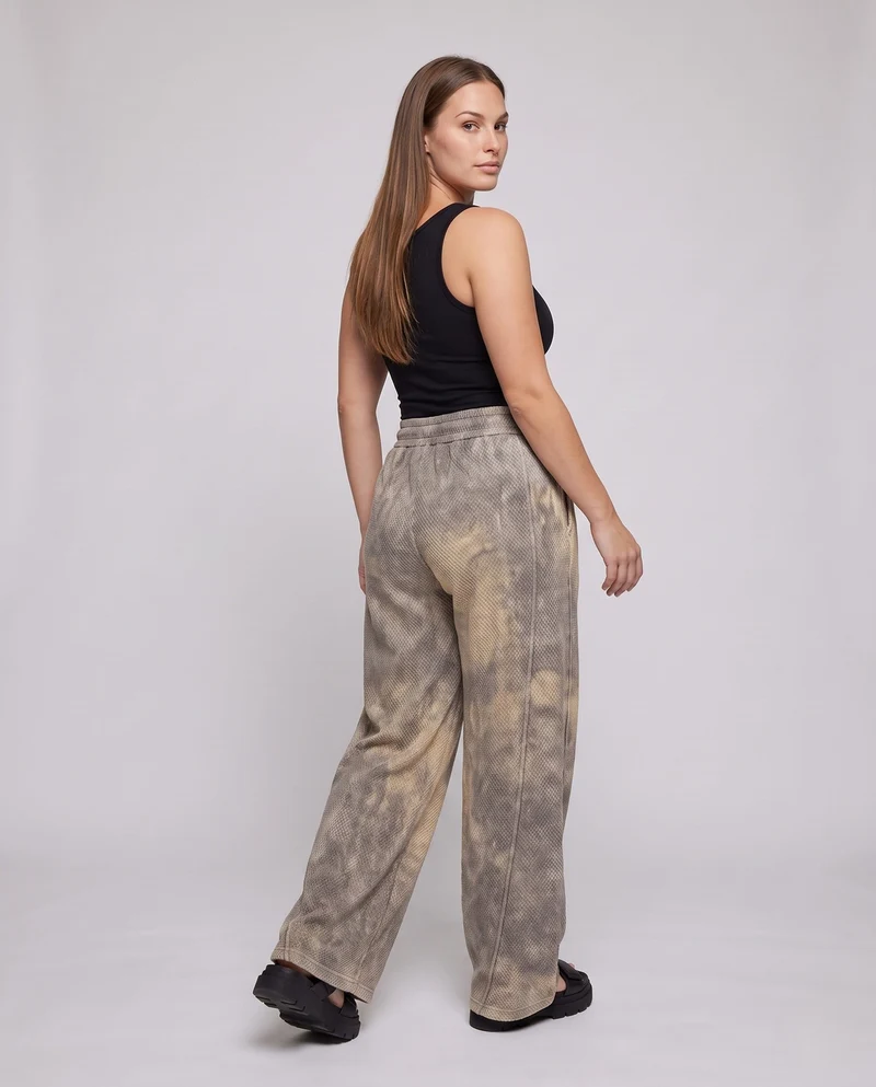 Damen Weite Plüsch-Fleece-Loungehosen mit Elastischem Bund und Patten-Tasche Nord Taschen