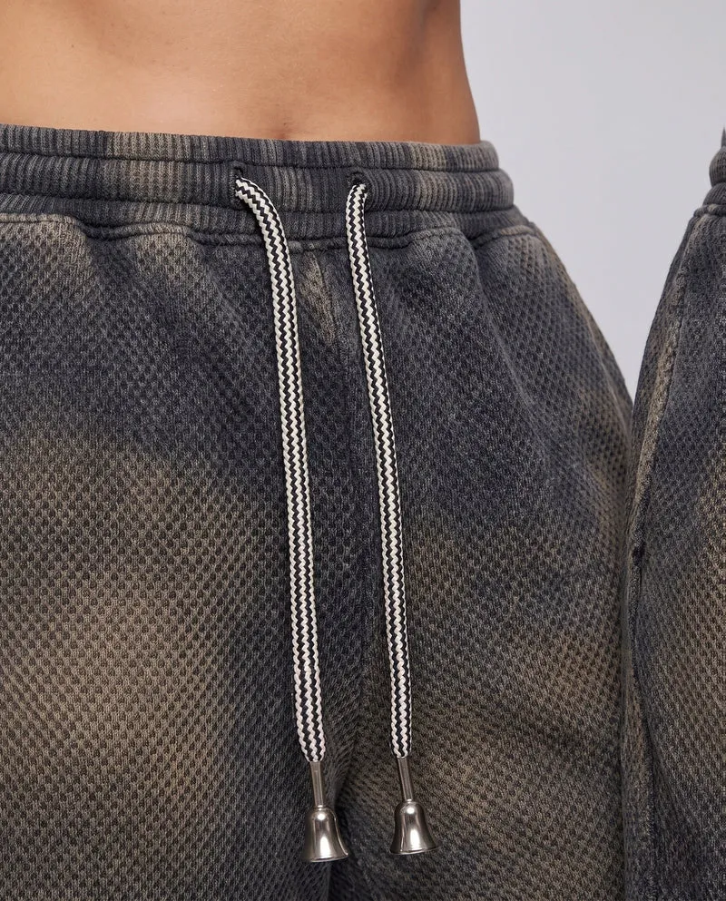 Damen breite Waffelstrick-Loungehosen mit hohem elastischem Bund & aufgesetzter Gesäßtasche Nord Taschen