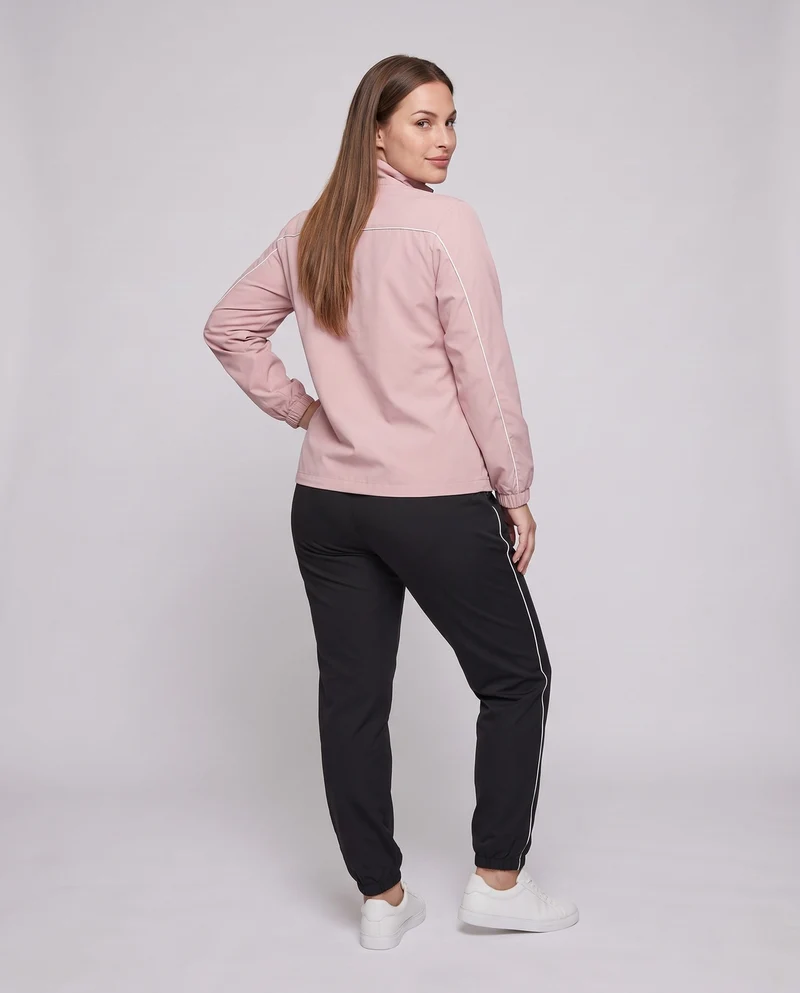 Frauen Zwei-Teilig Leichtgewicht Trainingsset mit Windjacke, Reflektierenden Paspeln & Schmal zulaufenden Jogginghosen Nord Taschen