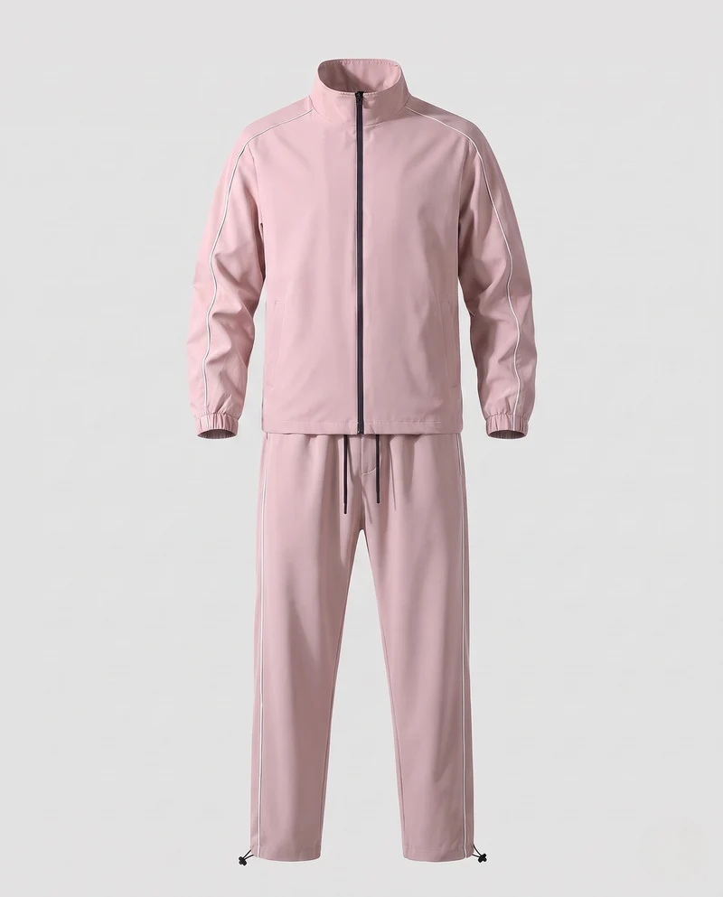 Frauen Zwei-Teilig Leichtgewicht Trainingsset mit Windjacke, Reflektierenden Paspeln & Schmal zulaufenden Jogginghosen Nord Taschen