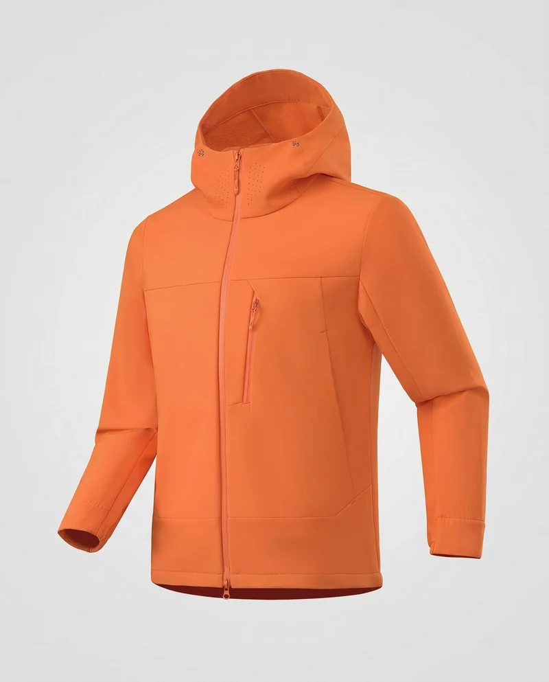 Herren Atmungsaktive Softshell-Jacke mit Ergonomischer Kapuze, Reißverschluss-Brusttasche & Verlängertem Rückenbund Nord Taschen