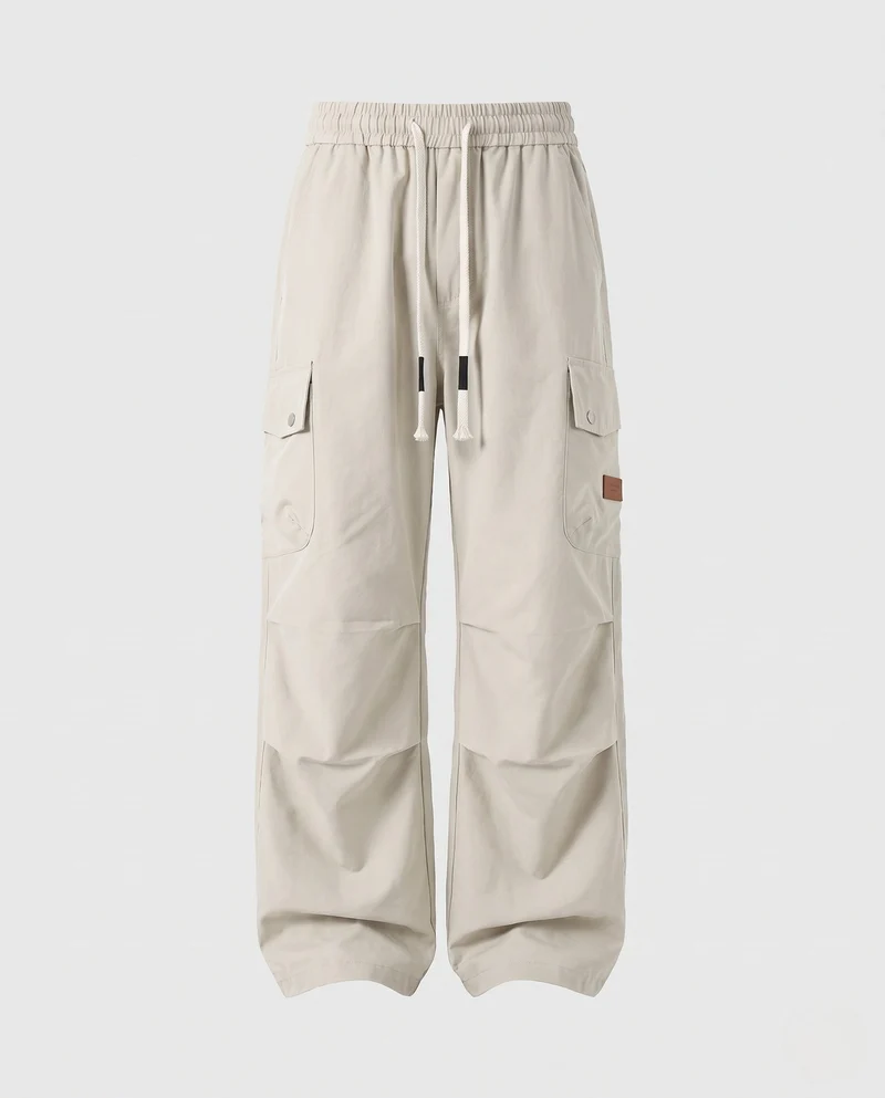 Herren Baggy Cargo Hose mit elastischem Tunnelzug, multifunktionalen Taschen & entspannter Silhouette Nord Taschen