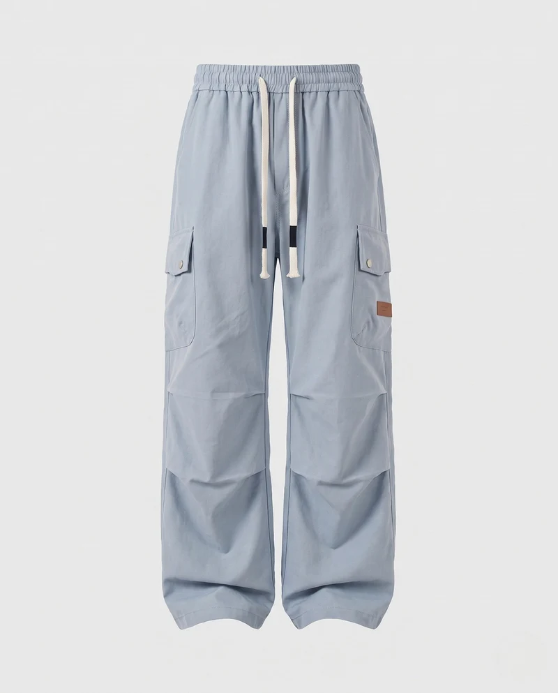 Herren Baggy Cargo Hose mit elastischem Tunnelzug, multifunktionalen Taschen & entspannter Silhouette Nord Taschen