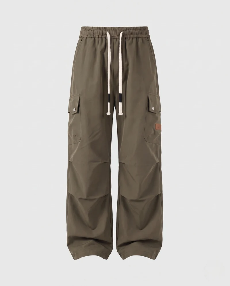 Herren Baggy Cargo Hose mit elastischem Tunnelzug, multifunktionalen Taschen & entspannter Silhouette Nord Taschen