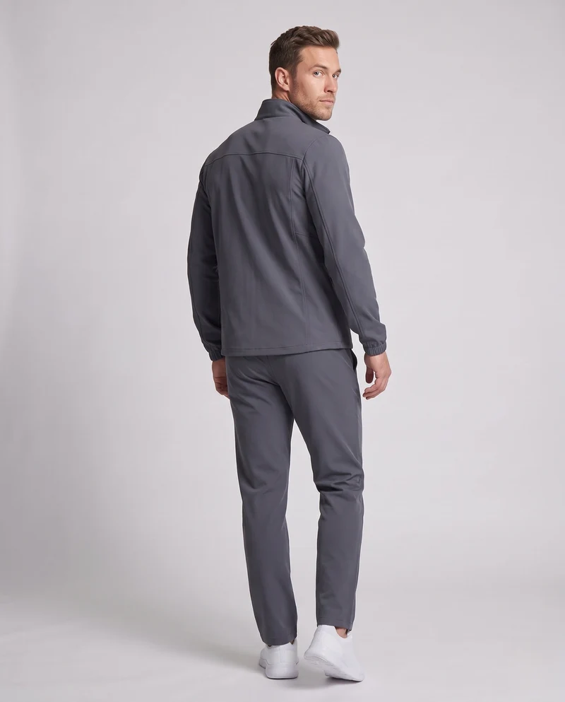 Atmungsaktives Softshell-Training-Set für Herren mit Stehkragen, elastischem Bund und Reißverschlusstaschen Nord Taschen