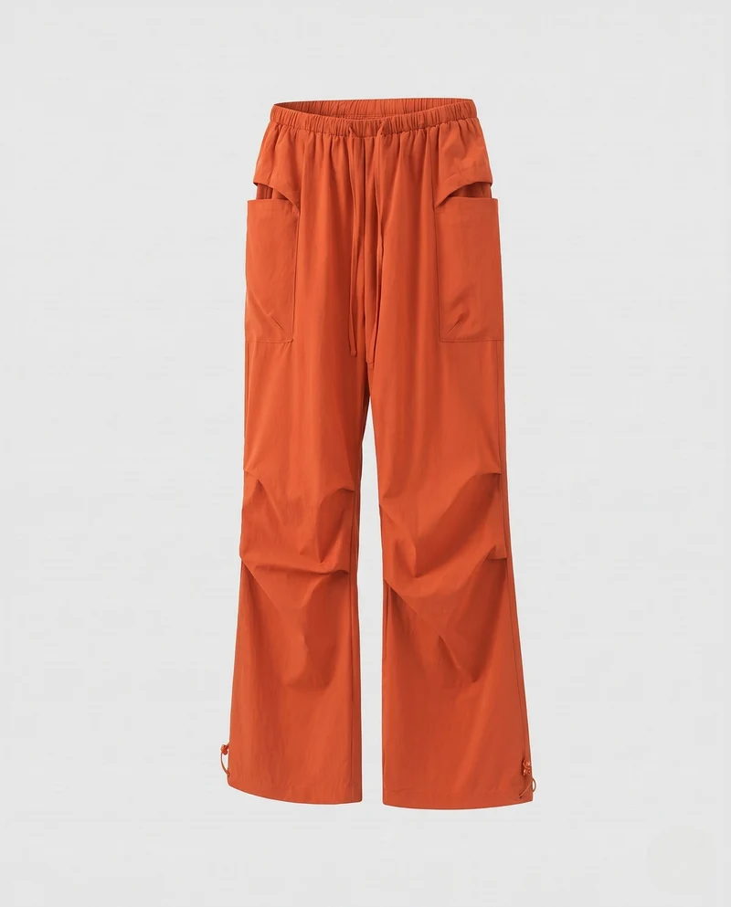 Herren Baggy-Tech-Cargo-Hosen mit elastischem Kordelzugbund, übergroßen Taschen & verstellbarem Saum Nord Taschen
