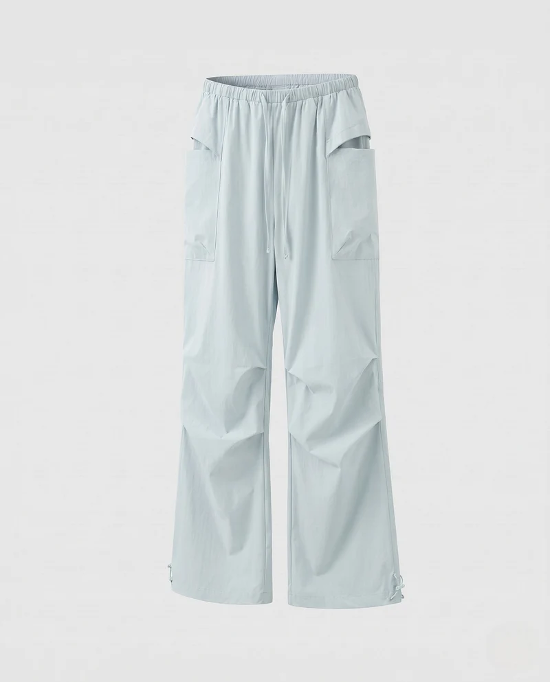 Herren Baggy-Tech-Cargo-Hosen mit elastischem Kordelzugbund, übergroßen Taschen & verstellbarem Saum Nord Taschen