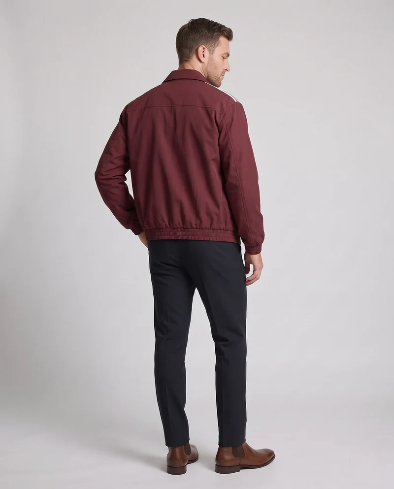 Herren Bomberjacke im Oversized-Look mit Hemdkragen, Schulterstreifen & elastischem Saum Nord Taschen