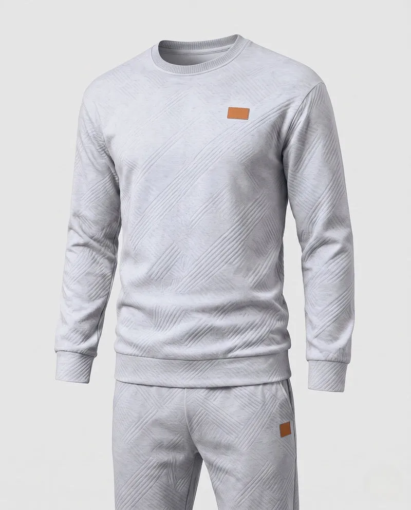 Herren Strukturierter Rundhals-Pullover aus leichtem strukturiertem Strick Nord Taschen