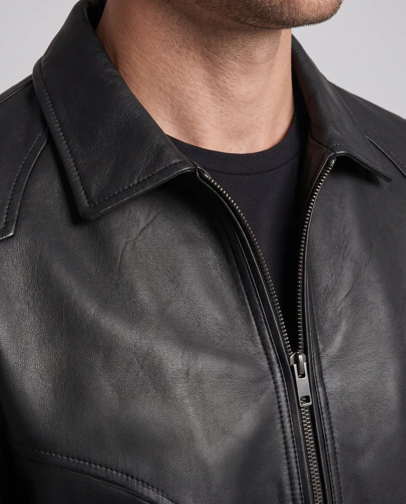 Herren Bikerjacke aus hochwertigem Kunstleder mit ergonomischen Nahtdetails und Reißverschlusstaschen Nord Taschen