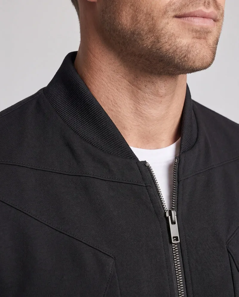 Herren Boxy Bomberjacke mit geometrischen Nahtdetails und geripptem Saum Nord Taschen