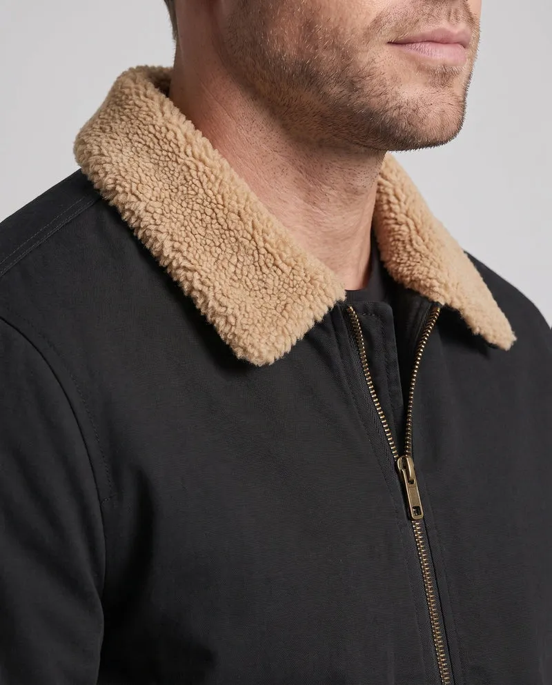 Herren Bomberjacke mit Teddy-Kragen, Utility-Arm-Tasche & Klapptaschen Nord Taschen