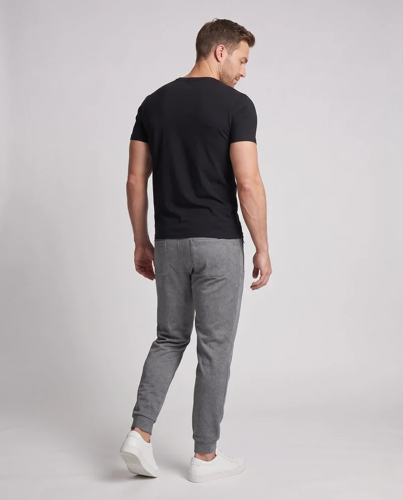 Herren Elastische Lounge Jogginghose aus Mélange-Fleece mit Kordelzug, seitlichen Taschen und geradem Bein Nord Taschen