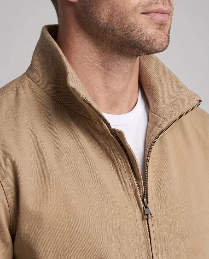 Männer Feld Bomberjacke im Utility-Look mit gestickten Abzeichen, Stehkragen & aufgesetzten Taschen Nord Taschen