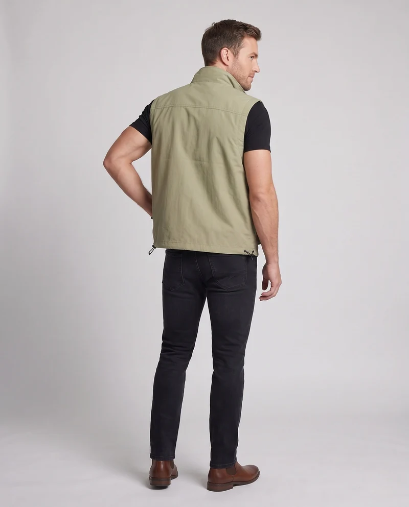 Herren Multifunktionale Utility-Weste mit mehreren Taschen und Stehkragen Nord Taschen
