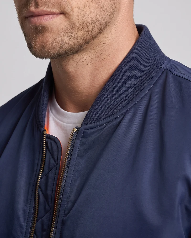 Herren Moderne Thermo Bomberjacke aus Hochleistungsnylon mit diamantgestepptem Isolierung & Ärmeltasche mit Reißverschluss Nord Taschen