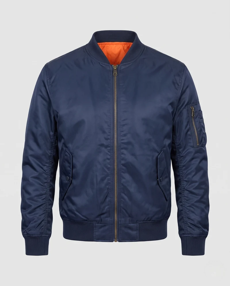 Herren Moderne Thermo Bomberjacke aus Hochleistungsnylon mit diamantgestepptem Isolierung & Ärmeltasche mit Reißverschluss Nord Taschen