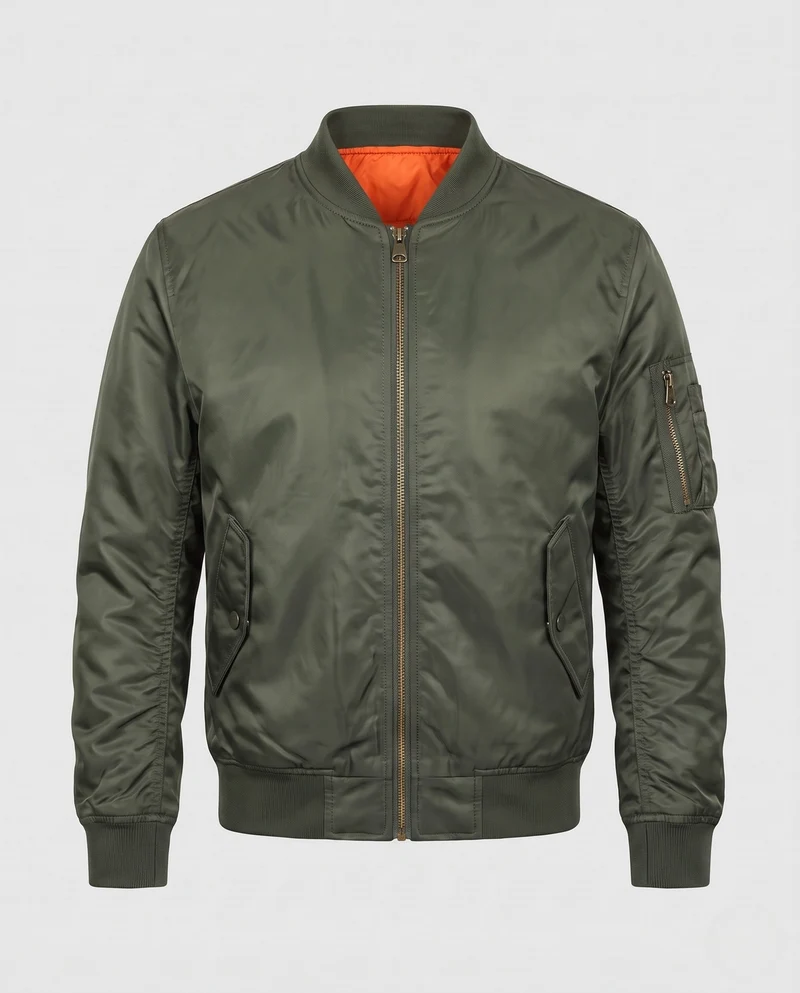 Herren Moderne Thermo Bomberjacke aus Hochleistungsnylon mit diamantgestepptem Isolierung & Ärmeltasche mit Reißverschluss Nord Taschen