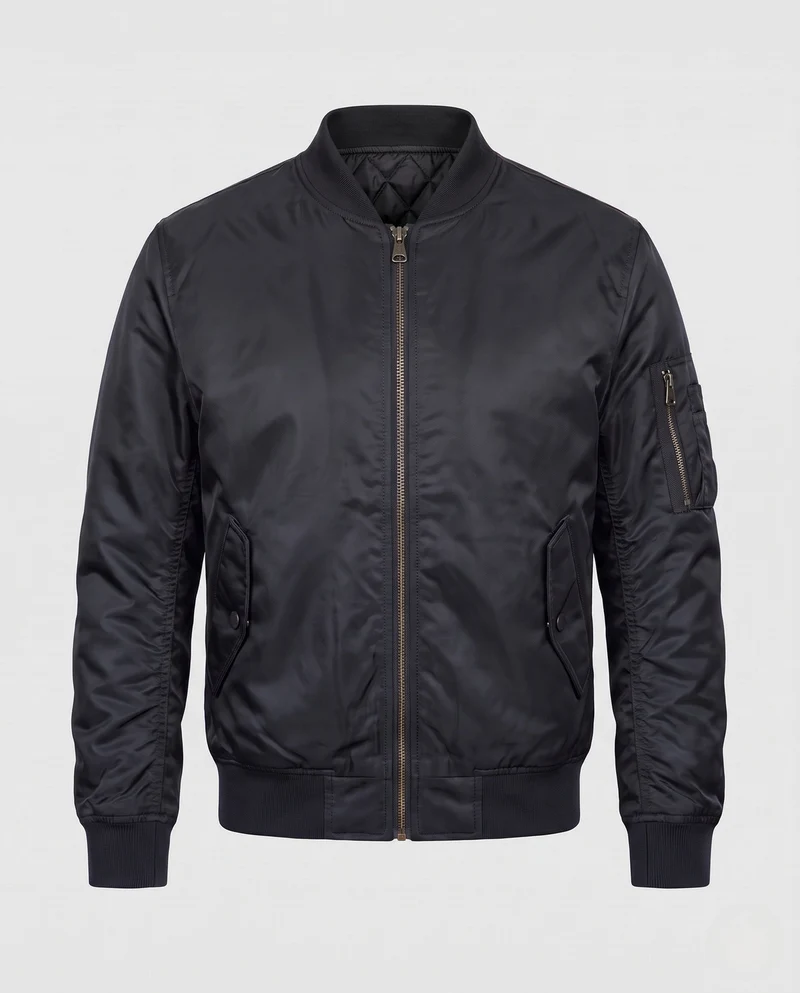 Herren Moderne Thermo Bomberjacke aus Hochleistungsnylon mit diamantgestepptem Isolierung & Ärmeltasche mit Reißverschluss Nord Taschen