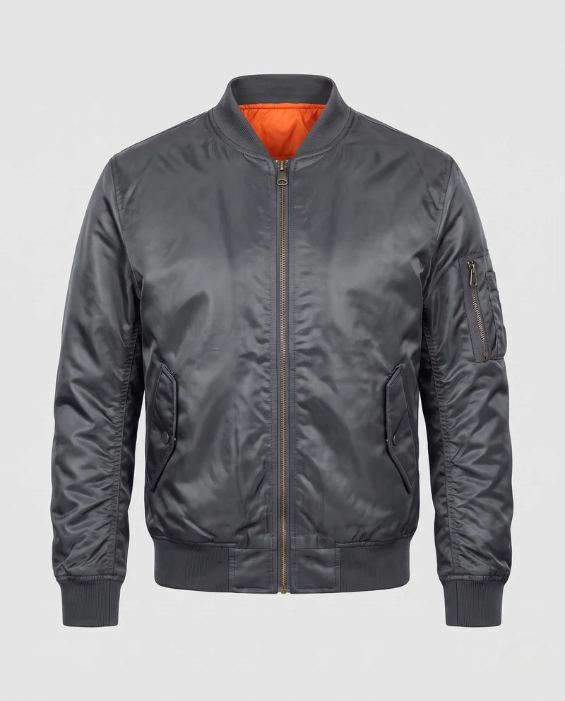 Herren Moderne Thermo Bomberjacke aus Hochleistungsnylon mit diamantgestepptem Isolierung & Ärmeltasche mit Reißverschluss Nord Taschen