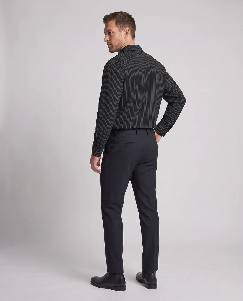 Herren Overshirt-Hemdjacke mit Nadelstreifen, Boxy Fit & Kordelzugsaum Nord Taschen