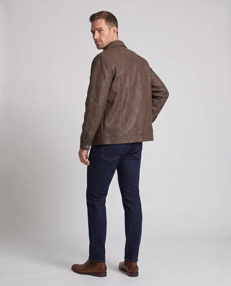 Herren-Übergangsjacke mit strukturiertem Prägedruck & Druckknopfverschluss Nord Taschen