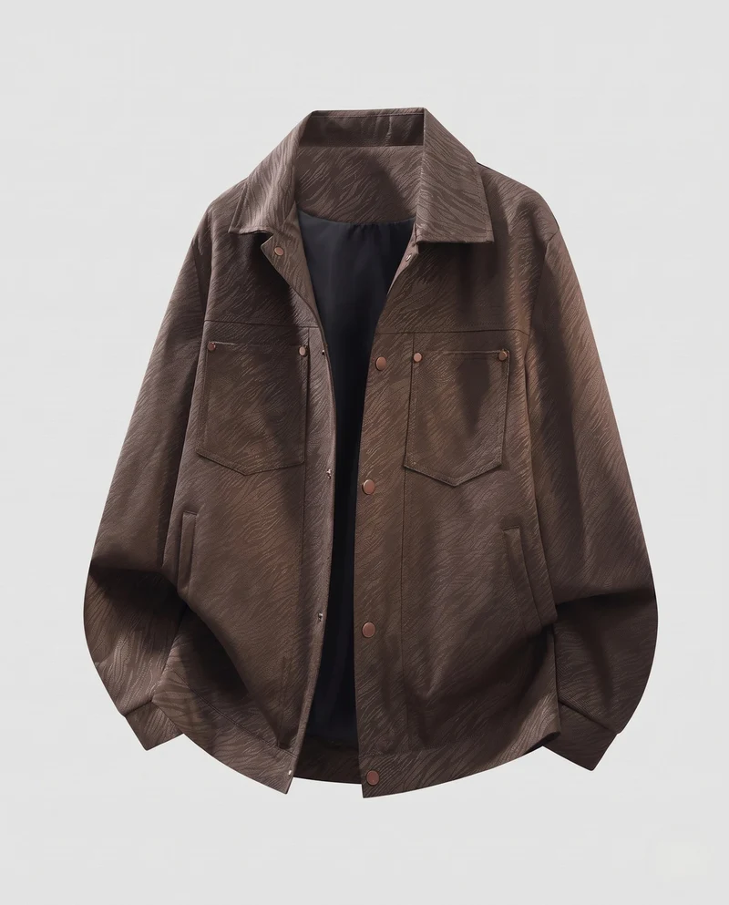 Herren-Übergangsjacke mit strukturiertem Prägedruck & Druckknopfverschluss Nord Taschen