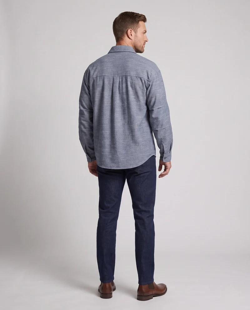 Herren-Überhemdjacke im Utility-Look mit aufgesetzten Brusttaschen und lockerer Passform Nord Taschen