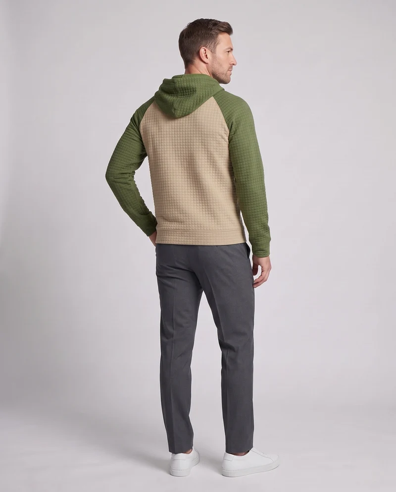 Herren Raglan Hoodie mit strukturiertem Waffel-Look und kontrastierenden Ärmeln Nord Taschen