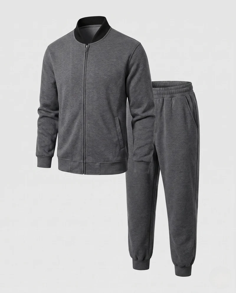 Herren Reisekit Bomberjacke mit entspannten Jogginghosen aus strukturiertem Fleece Nord Taschen
